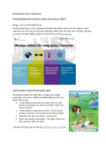 Smittskyddsinformation inför sommaren 2017 Mag- och