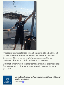 Fritidsbåtar läcker metaller som zink och koppar via båtbottenfärger
