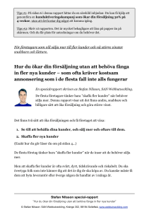 Konsult - rapport sälja mer