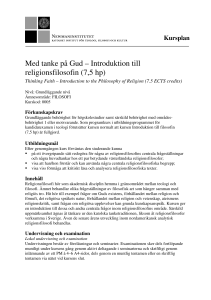 Med tanke på Gud – Introduktion till religionsfilosofin (7,5 hp)