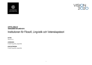 I nstitution nen för F Filosofi, Lingvistik och Vetenskapsteori