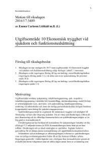 201617L Utgiftsområde 10 Ekonomisk trygghet vid sjukdom och