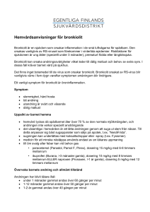 Hemvårdsanvisningar för bronkiolit - Hoito