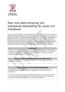 Plan mot diskriminering och kränkande behandling för skola och
