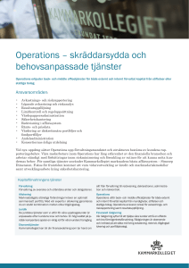 Operations – skräddarsydda och behovsanpassade tjänster
