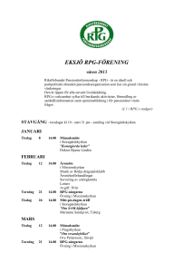 EKSJÖ RPG-FÖRENING våren 2013 Riksförbundet