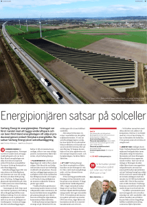 Energipionjären satsar på solceller