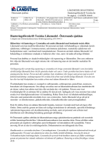 Hanteringsföreskrift Toxiska Läkemedel