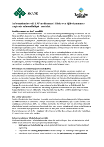 Informationsbrev till LRF medlemmar i Hörby och Sjöbo kommuner