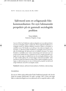 Självmord som ett avlägsnande från kommunikation: Ett nytt