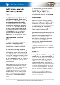 Stabil angina pectoris (kranskärlssjukdom)