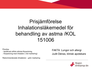 Prisjämförelse Inhalationsläkemedel för behandling av astma /KOL