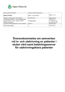 Överenskommelse om samverkan vid in- och utskrivning av