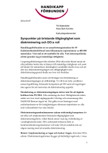 Synpunkter på bristande tillgänglighet som diskriminering och DO:s