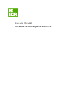 Undervisa tillgängligt Lathund för lärare vid Högskolan Kristianstad
