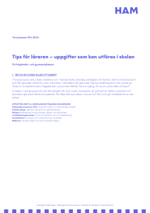Tips för högstadie- och gymnasielärare – uppgifter att göra i