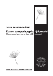 Datorn som pedagogiskt hjälpmedel
