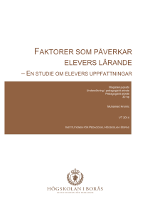 faktorer som påverkar elevers lärande - BADA