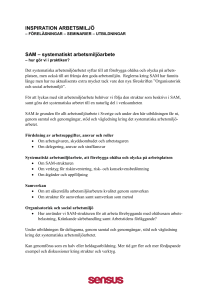 INSPIRATION ARBETSMILJÖ SAM – systematiskt arbetsmiljöarbete