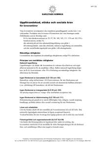 Arbetskläder vård-, hemtjänst- och kökspersonal uppförandekod