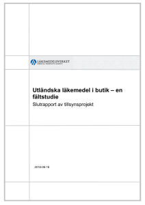Slutrapport utländska läkemedel i butik