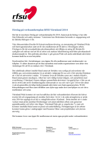 Förslag på verksamhetsplan RFSU Värmland 2014