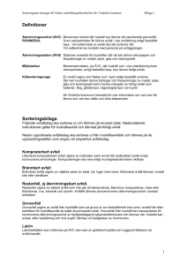Definitioner Sorteringsbilaga