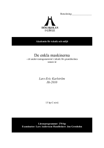 De enkla maskinerna: ett undervisningsmaterial i teknik för