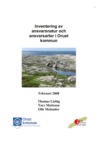 Inventering av ansvarsnatur och ansvarsarter i Orust kommun