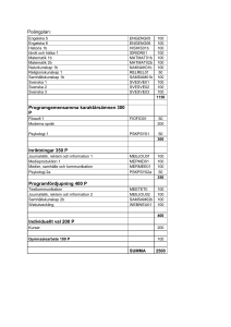 Program /inriktning/kurskod