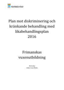 Plan mot diskriminering och kränkande behandling med