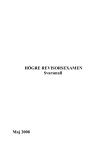 Högre revisorsexamen - svarsmall