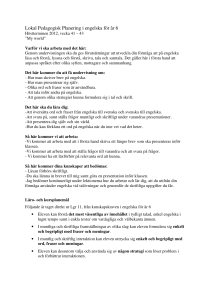 Lokal Pedagogisk Planering i engelska för år 6