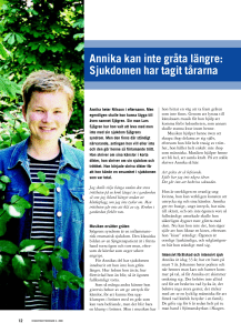 Annika kan inte gr ta l ngre: Sjukdomen har tagit t rarna