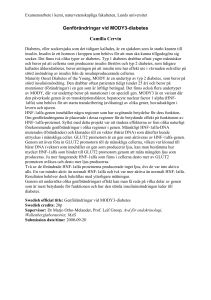 Genförändringar vid MODY3-diabetes Camilla