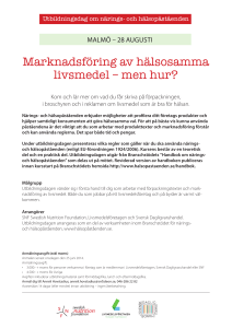 Marknadsföring av hälsosamma livsmedel – men hur?