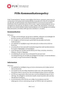 FUBs Kommunikationspolicy