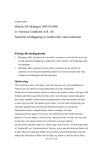 201516S3062 Statistisk kartläggning vid hedersvåld i nära relationer