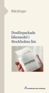 Dosförpackade läkemedel i Stockholms län Riktlinjer
