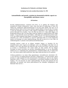 Autoantibodies and genetic variation in rheumatoid