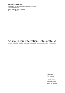 Att möjliggöra integration i lokalsamhället