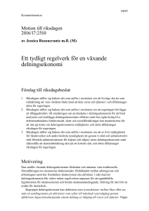 Ett tydligt regelverk för en växande delningsekonomi