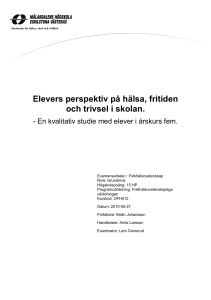 Elevers perspektiv på hälsa, fritiden och trivsel i skolan. En kvalitativ