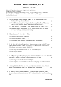 Tentamen i Nautisk matematik, LNC022