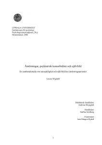Ätstörningar, psykiatrisk komorbiditet och självbild