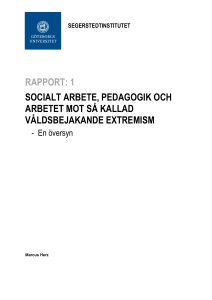 rapport: 1 socialt arbete, pedagogik och arbetet mot så kallad
