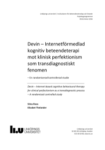 Devin)–)Internetförmedlad) kognitiv)beteendeterapi) mot)klinisk