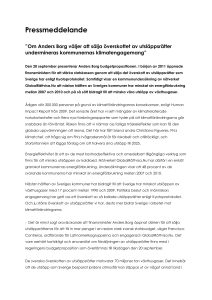 Pressmeddelande ”Om Anders Borg väljer att sälja överskottet av