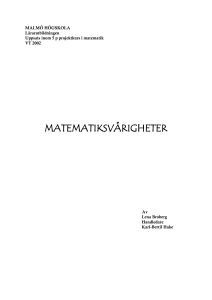 matematiksvårigheter