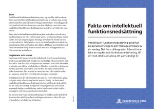Fakta om intellektuell funktionsnedsättning